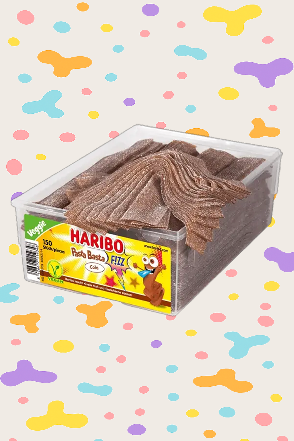 Haribo Pasta Basta Strawberry – Vegan & Gelatin-Free Strawberry-Flavored Gummy Pasta