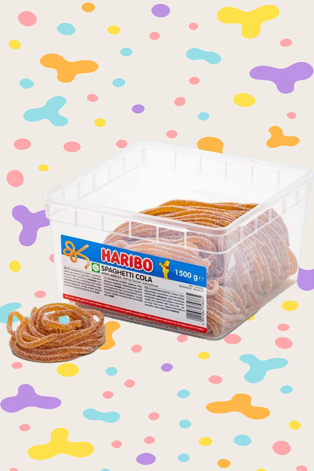 Haribo Spaghetti Fizz Cola Veggie – Vegan & Gelatin-Free Cola Flavored Gummy Strands